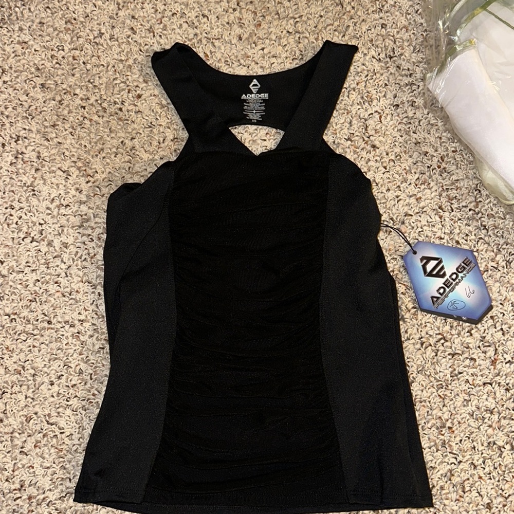 NWT Adedge Performance XS black workout top